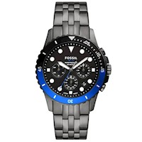 Reloj Fossil FB-01 FS5835 Para Hombre Fecha Cronometro Acero Inoxidable Gunmetal Dial Negro